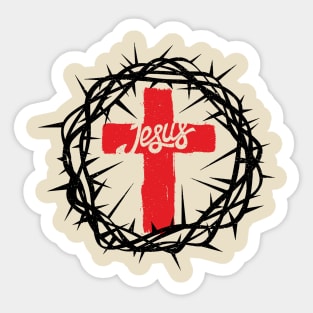 Crown of thorns, Jesus cross Sticker